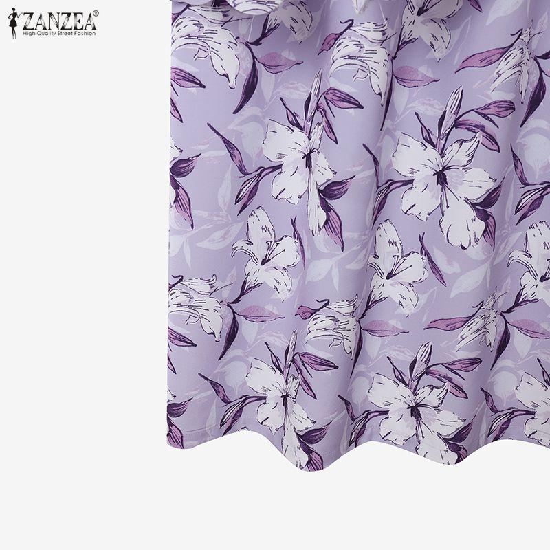 ZANZEA Women Long Sleeve Blouse and Long Skirts Floral Print Two Piece Suit Sets