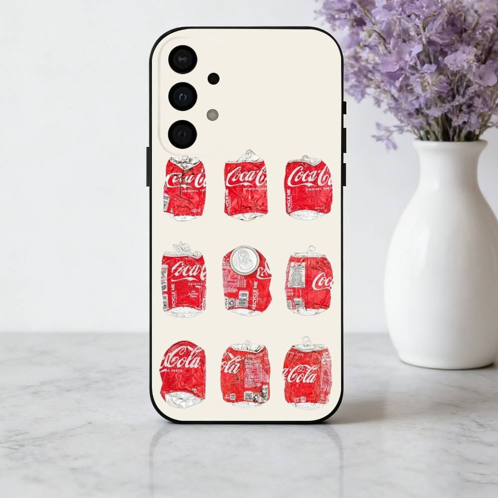 CocaS-Fashion C-Cola Phone Case For Samsung Galaxy A73,A72,A71,A70,A53,A52,A51,Others Soft Black Cover