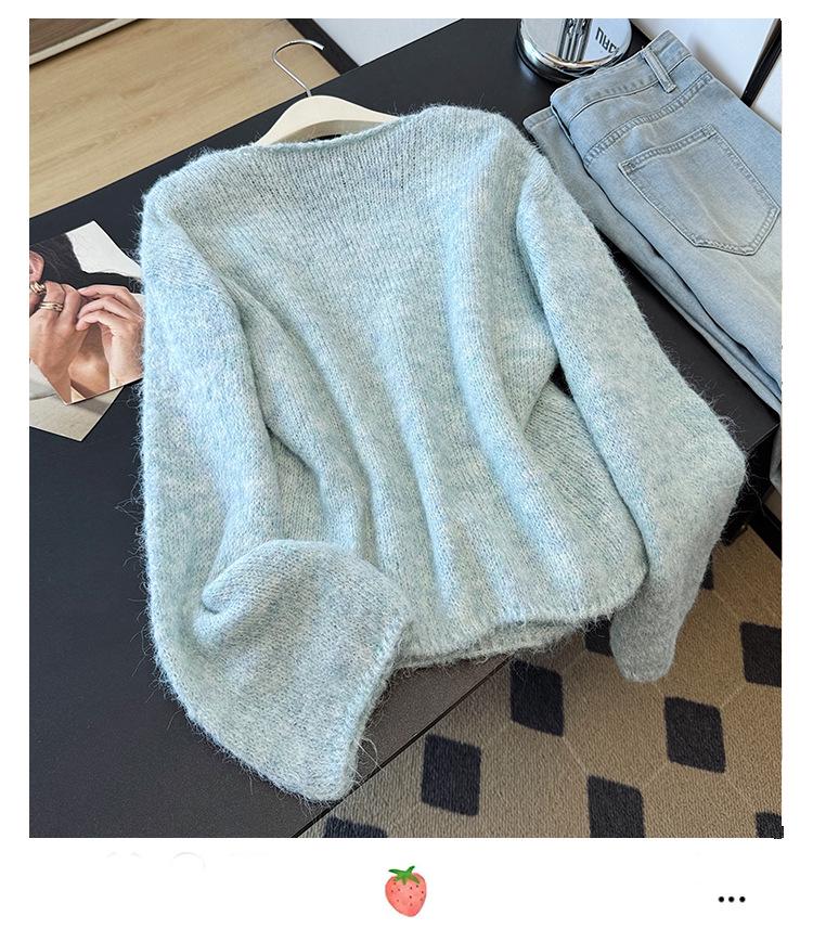 Color Block V-Neck Long Sleeve Knit Sweater - Women's Autumn/Winter Loose Fit Two-Piece Style Cardigan