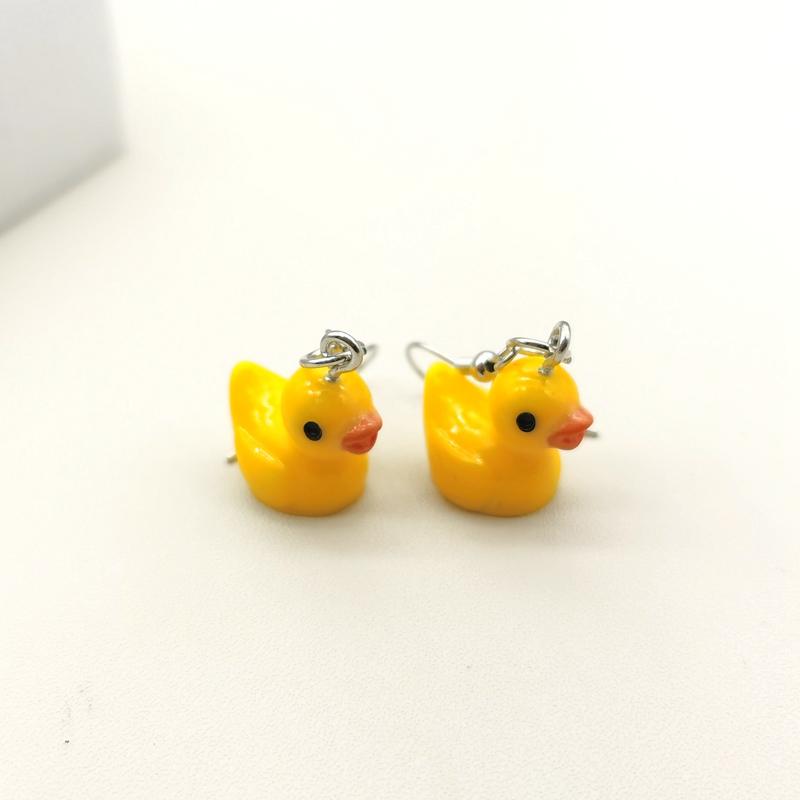 Fashion Korean Minimalist Cute Silica Gel Little Lemon Yellow Duck Earring For Temperament Girls Gift Earrings Jewelry