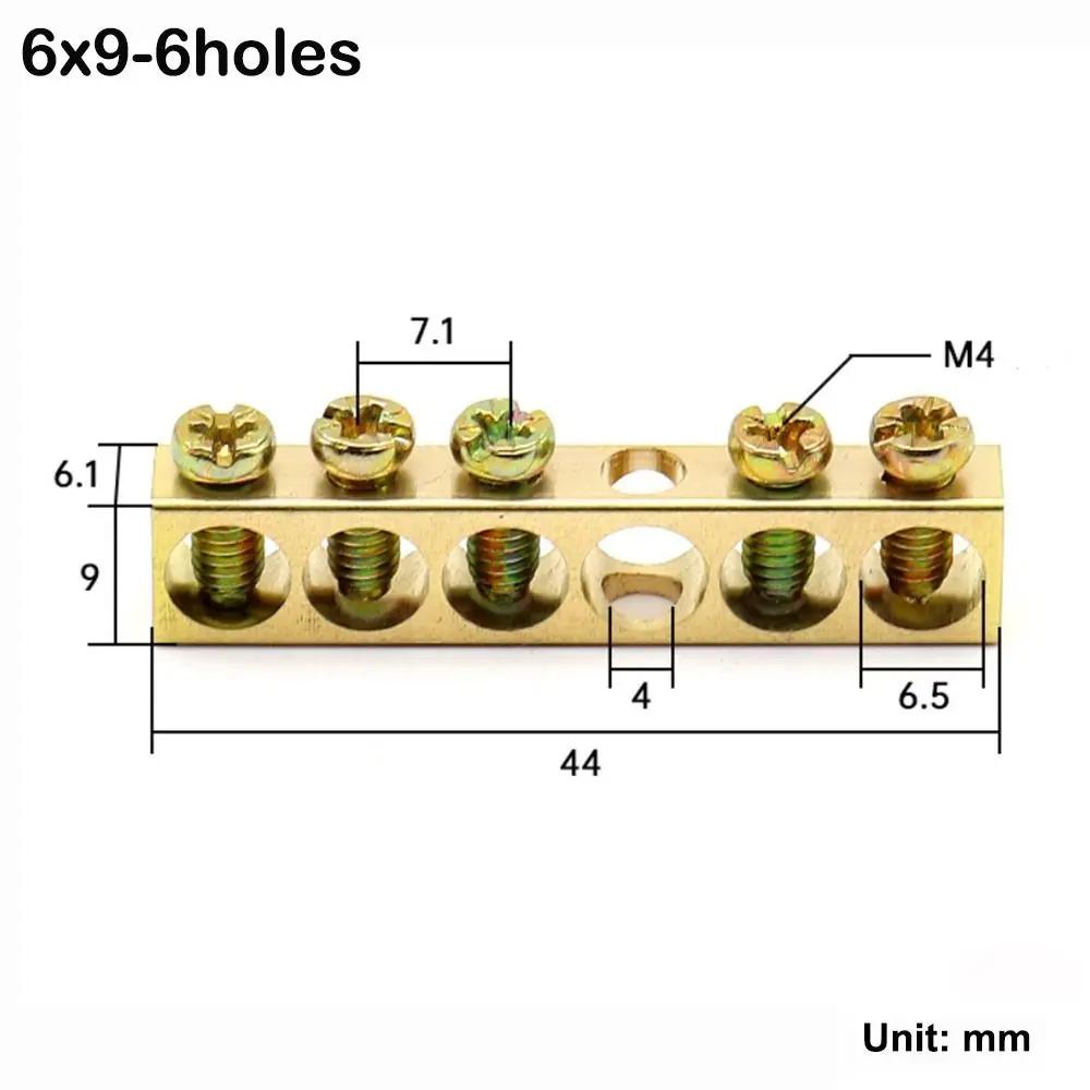 Copper Wire Connector Multi-specification With Hole Screw Copper Bar Terminal Zero Ground Terminal Power Distribution Cabinet