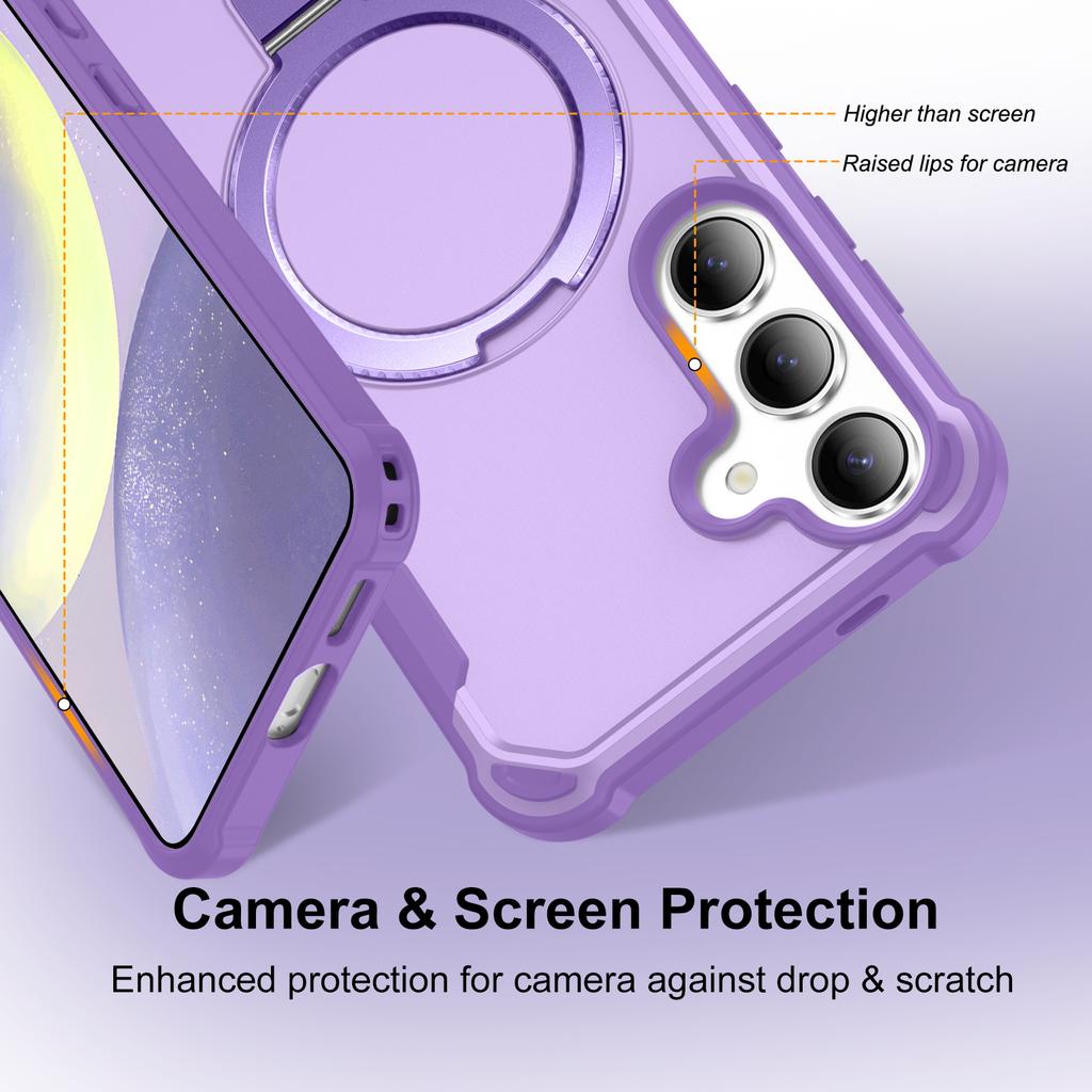 For Samsung Galaxy S25+/S24+ Case Compatible with MagSafe Kickstand TPU+PC Shockproof Phone Back Cover