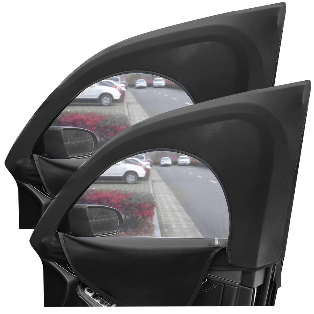 2/4Pcs Car Window Sunshade Side Window Sunshine Cover UV Privacy Protection Zipper Elastic Mesh Window Screen Mosquito Covers