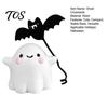 Decorative Ghost with Bat Balloon Walking Dog Resin Figurine, Cute Holding Statue, Spooky Halloween Room Decor Desktop Decor, Mini Stable Base