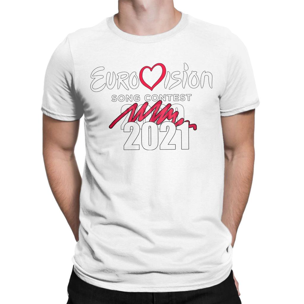 Eurovision Song Contest T-Shirt Men  Casual 100% Cotton Tee Shirt Round Collar Short Sleeve T Shirt Printed Clothing
