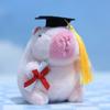 Absolventen-Capybara-Stofftier Doktorhut Abschieds-Bärenpuppe Niedliches Stofftier Plüschtier Weicher Anhänger Cartoon-Abschiedsgeschenk