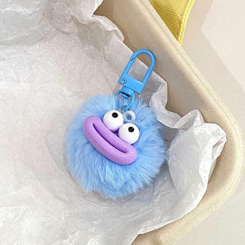 Funny Sausage Mouth Hair Ball Decoration Key Pendant