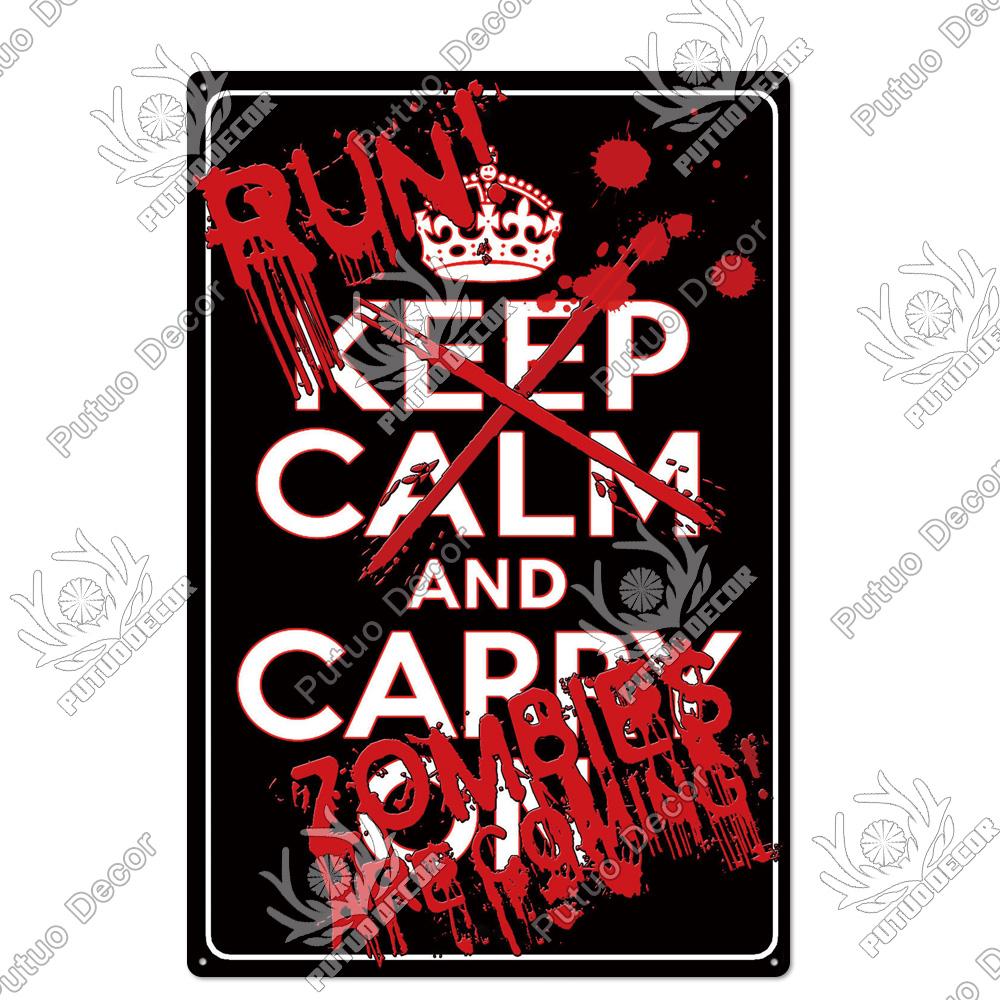 Decor Zombie Vintage Tin Sign Plaque Metal Plate Retro Posters Wall Decor for Bar Pub Club Man Cave Art Painting