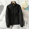 Casual Diamond Quilted Baseball Jacket Female Winter Short Cotton-Padded Coat Loose Thickened Fleece Warm Outerwear