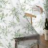 Spring Eucalyptus Leaves Bamboo Voile Sheer Curtains Living Room Window Chiffon Tulle Curtain Kitchen Bedroom Drapes Home Decor