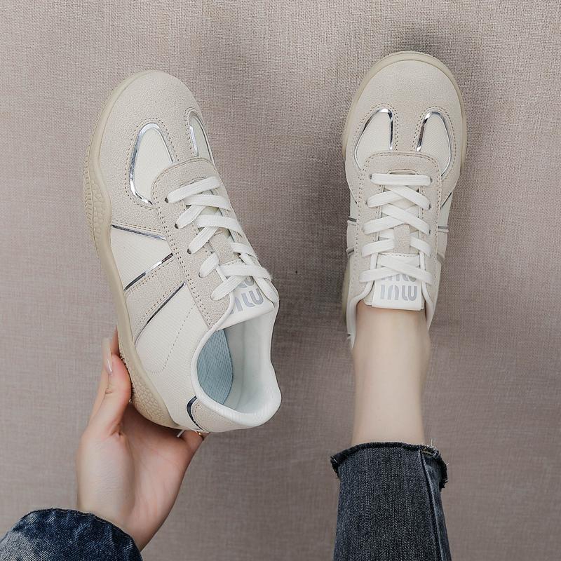 Luxury Designer Brand Women's Shoes Spring New Flat Casual Shoes PU Leather Breathable Fabric Comfortable Fashion Sneakers