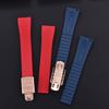 New Fluoro Rubber Watch Band CTS FKM Strap 16 18 19 20 21 22mm Cut to Size Fast Release Adjustable Universal Rose Gold Buckle