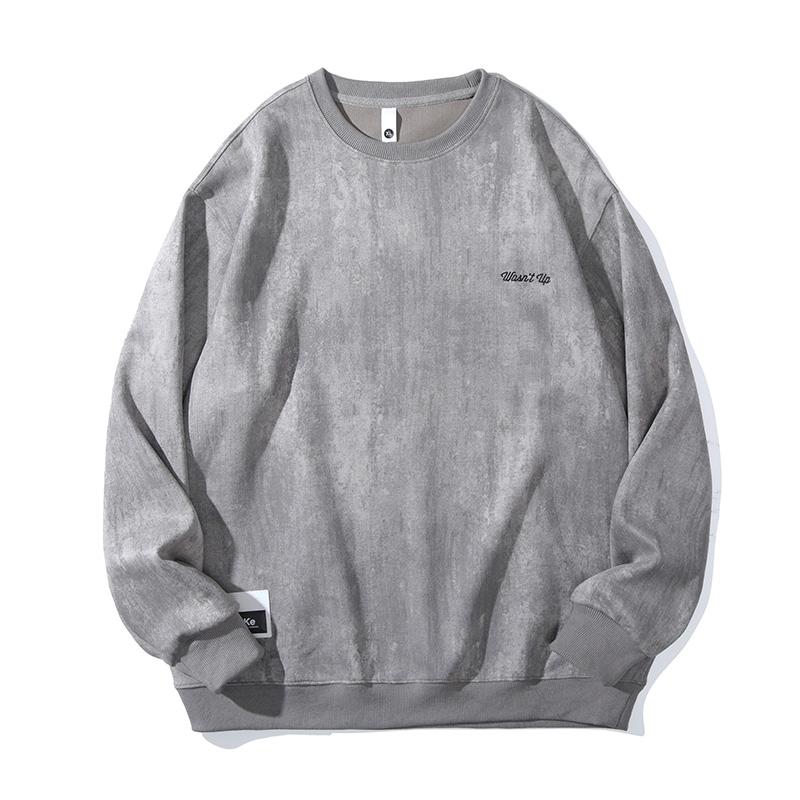 Autumn Suede Tie-Dye Sweater Men'S American Heavy-Duty Long-Sleeved Top Autumn And Winter Loose Casual Jacket