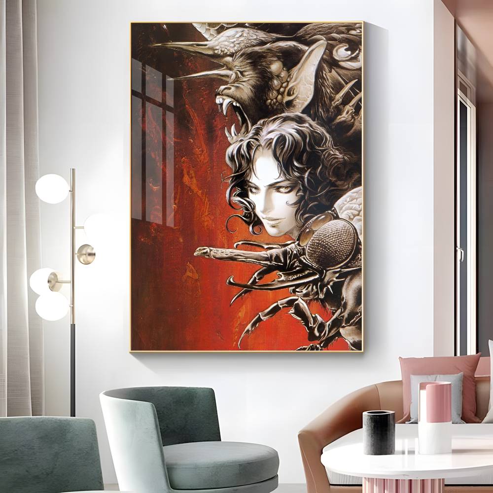 1pc Game C-Castlevania Poster Sticker Print Waterproof Wall Art For Living Room Bedroom Home Decor