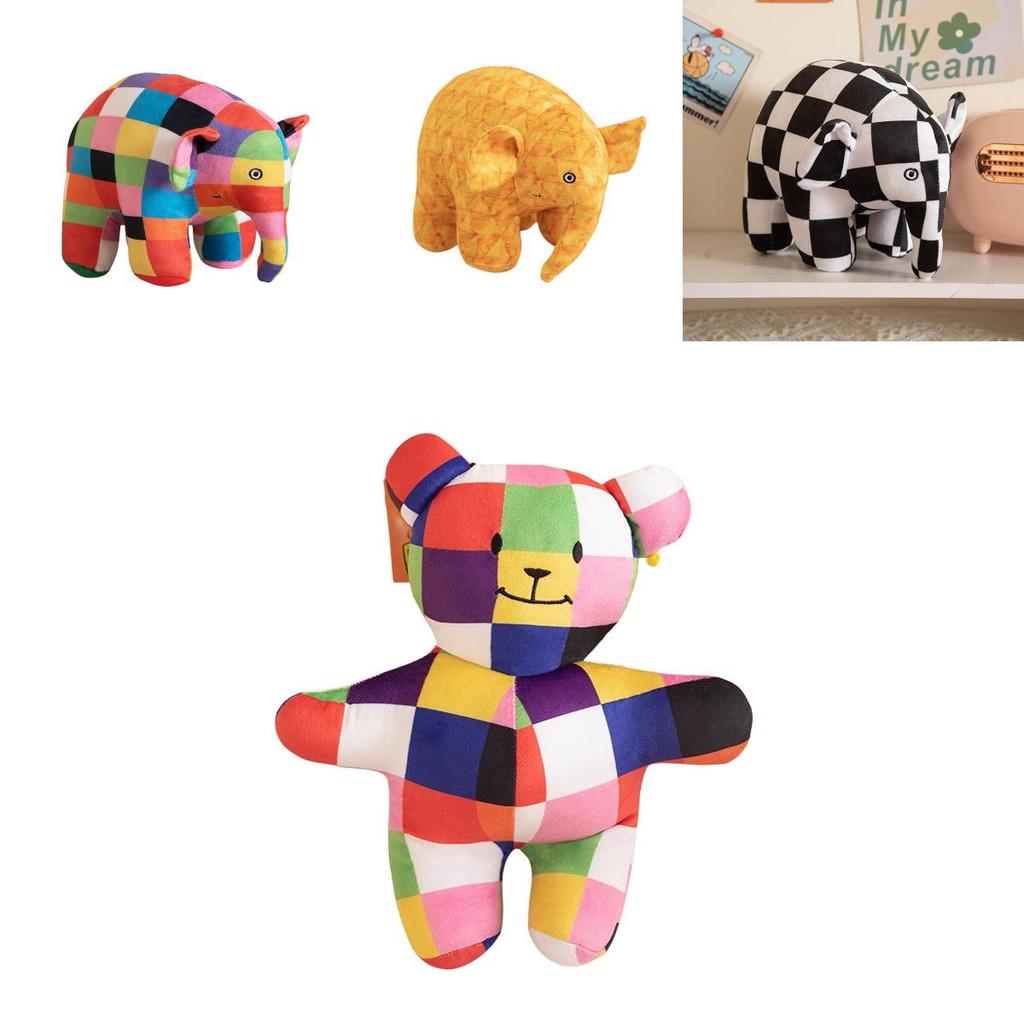 Elmer's Colors Stuffed Animal Cute And Cuddly Elephant Plushie For Kids