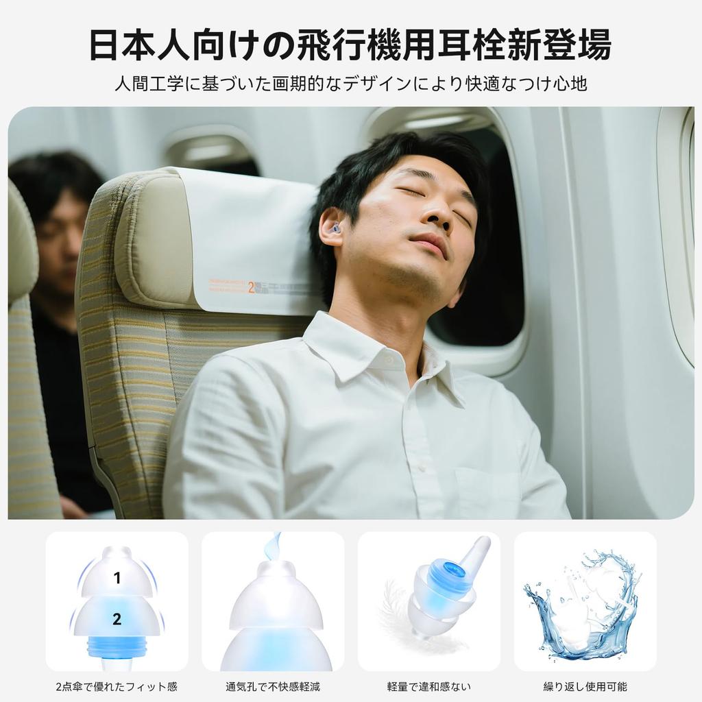 Quietide Airplane Pressure Hearing Loss Earplugs for Carrying Japanese Instructions Q19 Blue and Purple Earplugs, Adjustment, Prevention, Airplanes,