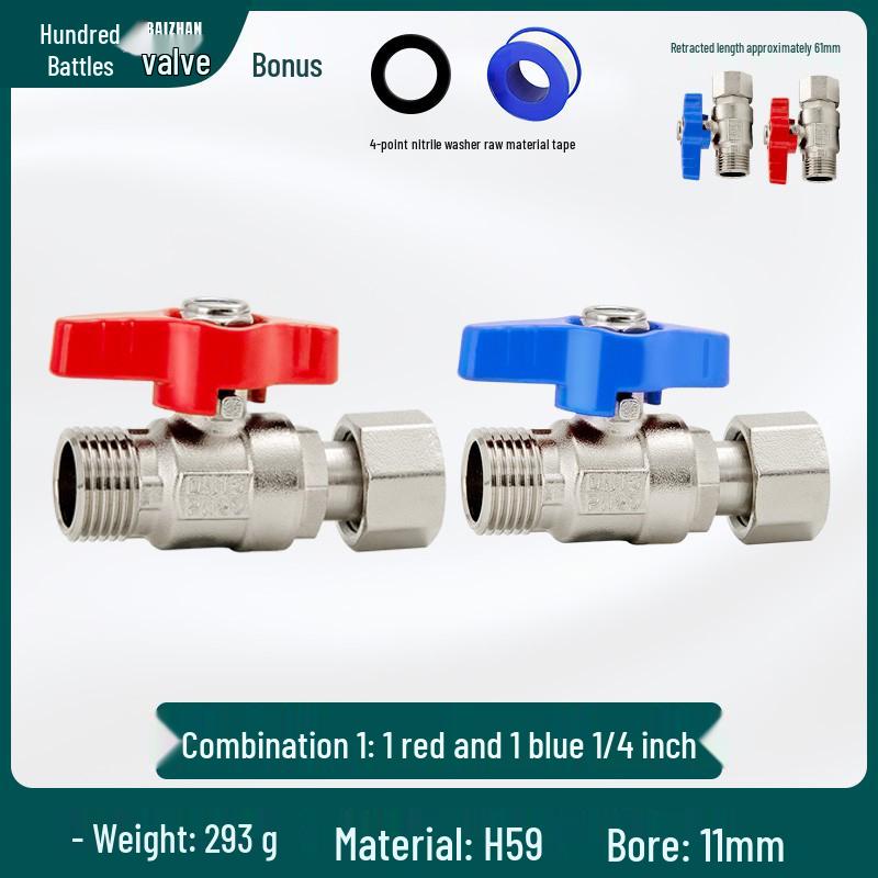All-Copper DN15 Male & Female Threaded Union Ball Valve for Hot & Cold Water with Thickened Copper Ball Core