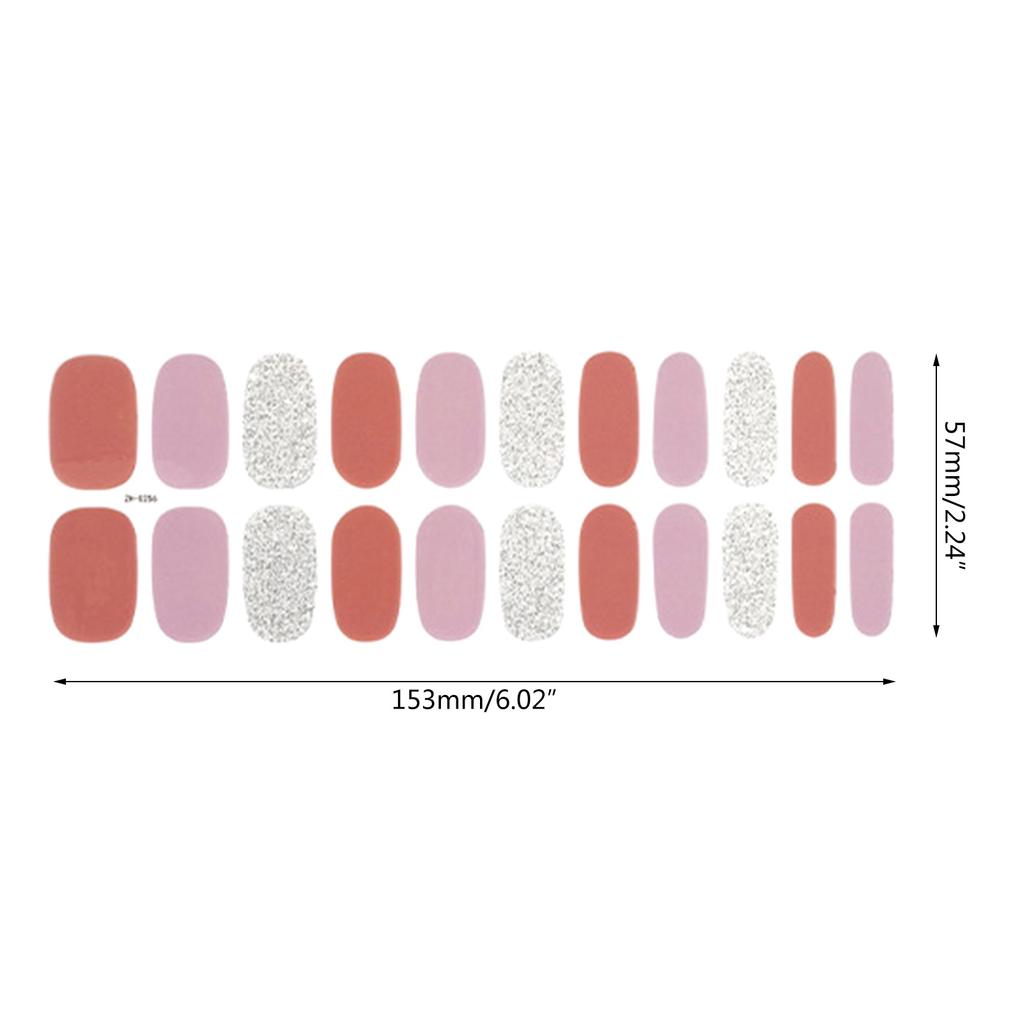 Semicured Gel Nail Stickers UV/LED Lamp Required 22 Gel Nail Polish Wraps Fashion Design Gel Nail Art Stickers for Women