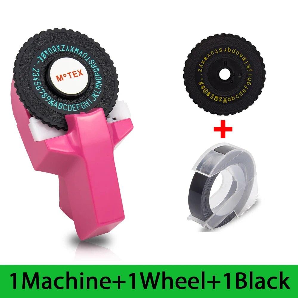 3D DIY Manual MOTEX E101 Label Maker with 3D Embossing Tape 9mm Black Tape for DYMO Manual Embossing Label Maker Typewriter