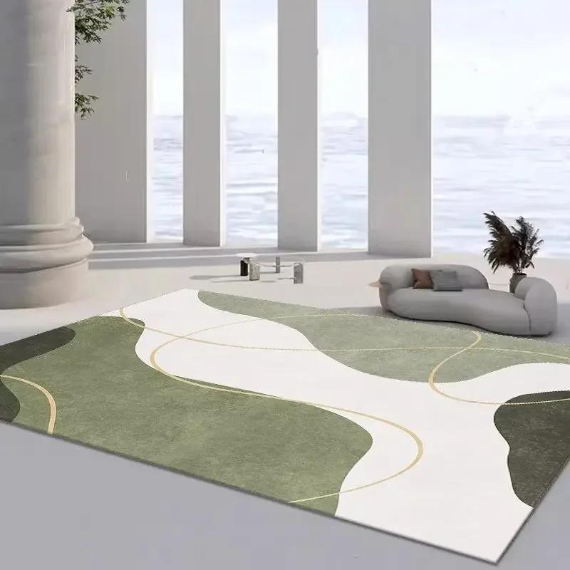 Japanese Minimalist Carpet For Living Room Green 200X300 Large Area Rugs Decor Bedroom Soft Elastic Outdoor Floor Mats Washable