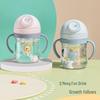 Children's Cartoon Straw Cup: Bite-Resistant Spout, Anti-Choking, Double Handles, Training Water Bottle for Infants and Toddlers