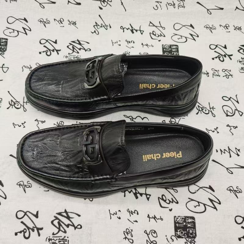 High-end autumn light-soled business leather shoes men's cowhide round head trend fashion casual men's leather shoes