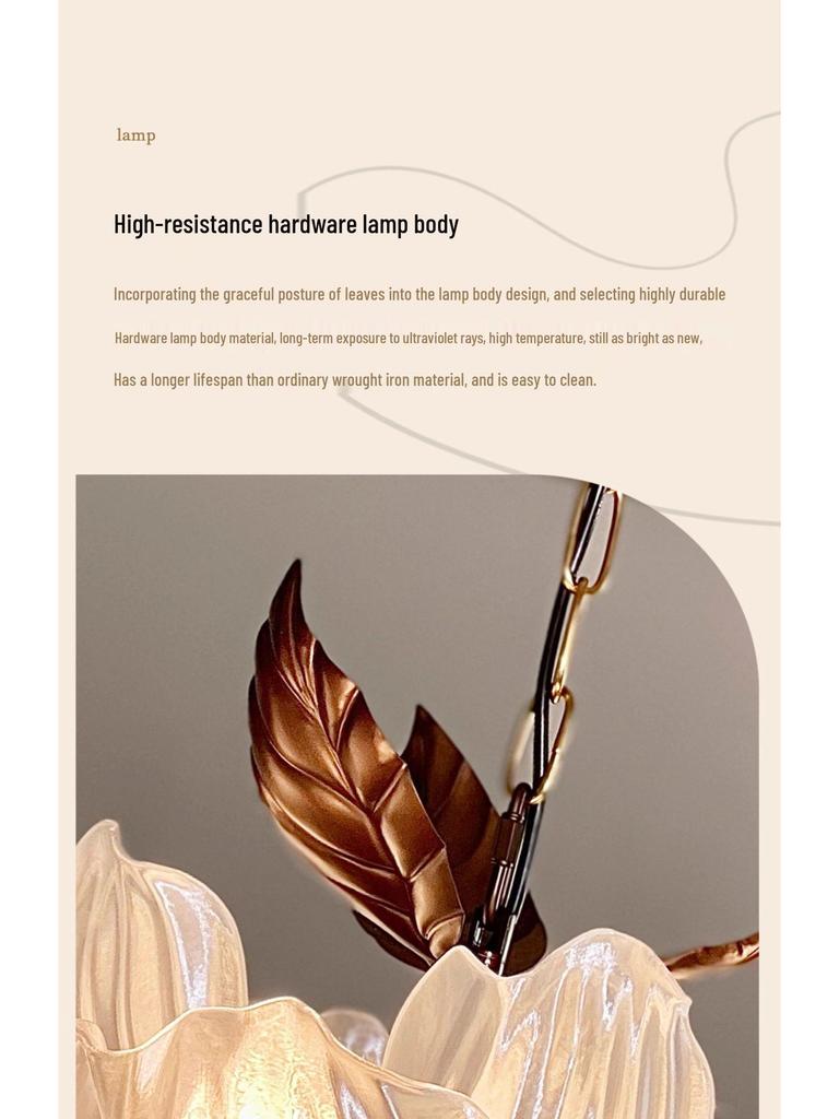 Vintage French Petal Chandelier - Zen-Inspired Song Dynasty Aesthetic for Living Room or Restaurant