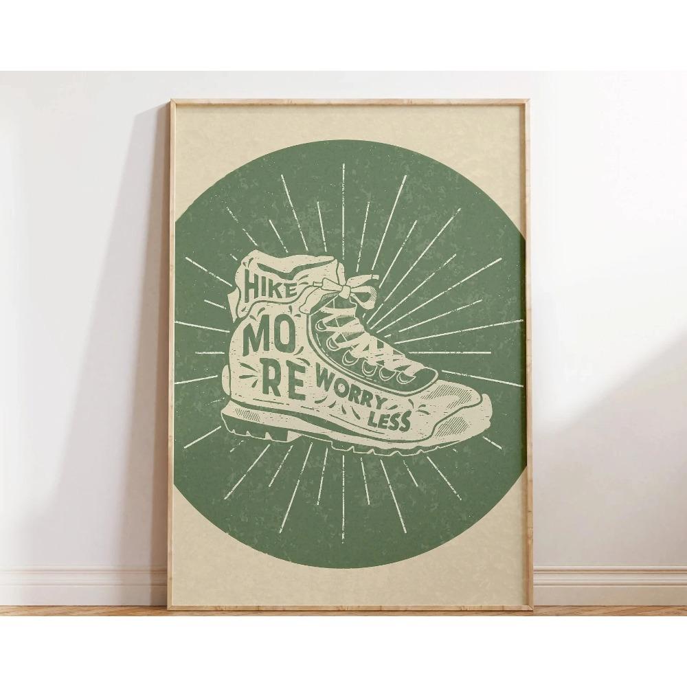 Fashion Tennis Climbing Sports Art Wall Art Tennis Golf Mountaineering Shoes Funny Print Canvas Painting Home Sports Decoration