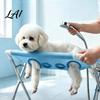 Pet Care Restraint System Dog Grooming Hammock Stand Wash Station with Mesh Platform Cat Shower Foldable Stainless Steel 8-Hole Table for Cats Dogs