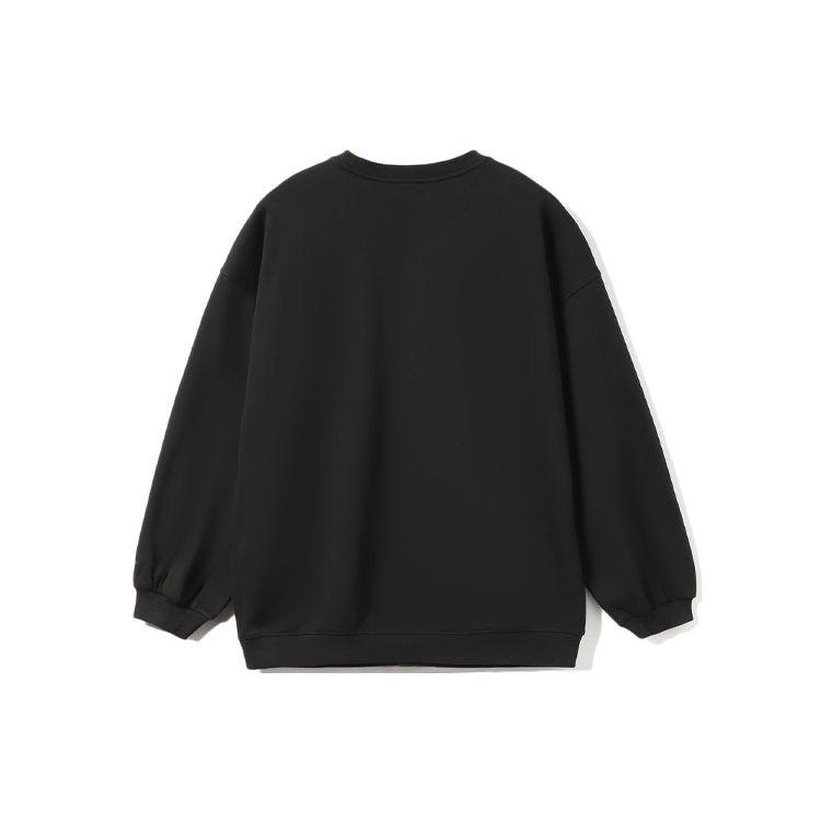 Li Ning Training Series Rhinestone Logo Loose Fleece Warm Sports Hoodie Women hoodies Black AWDRD44-2