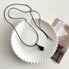Minimalist Leather Rope Water Drop Long Necklace Fashion Versatile Women Sweater Jewelry