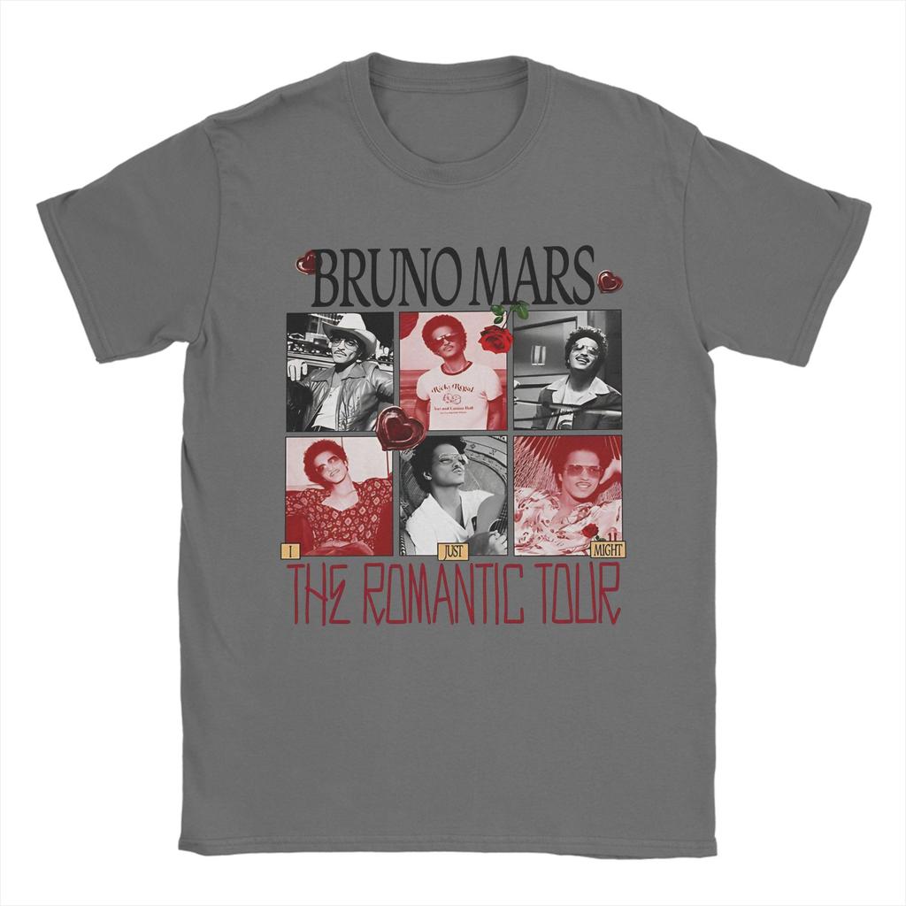 The Romantic Tour Bruno Mars 2026 TShirt Unisex Awesome Pure Cotton Tees Round Neck Short Sleeve T Shirts Summer Clothing