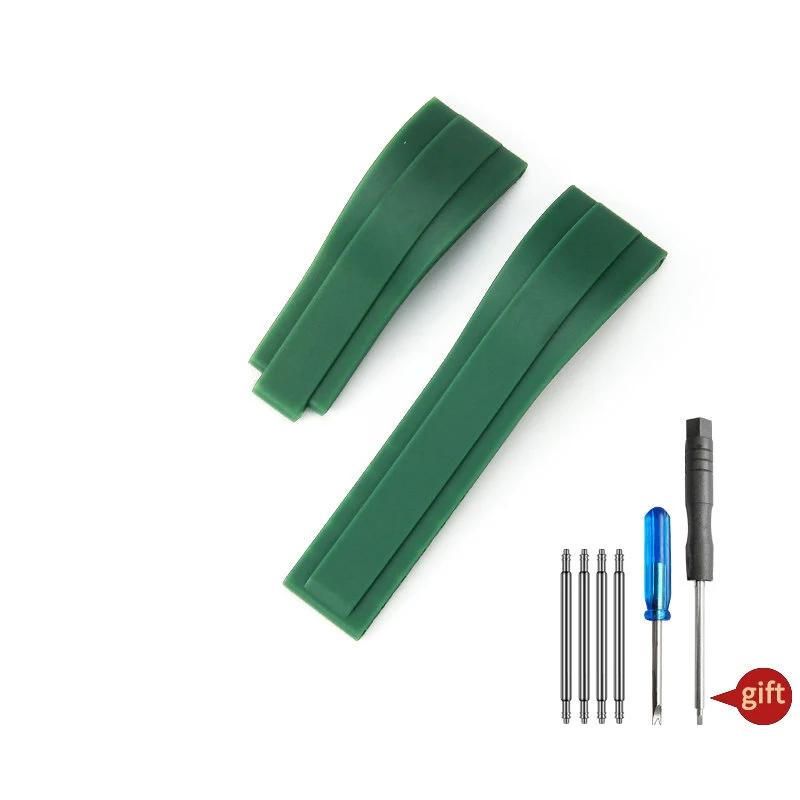 Nature Soft Silicone Rubber Men 20mm Watchband For Rolex Watch Strap Daytona Submariner GMT OYSTERFLEX Bracelet Folding Buckle