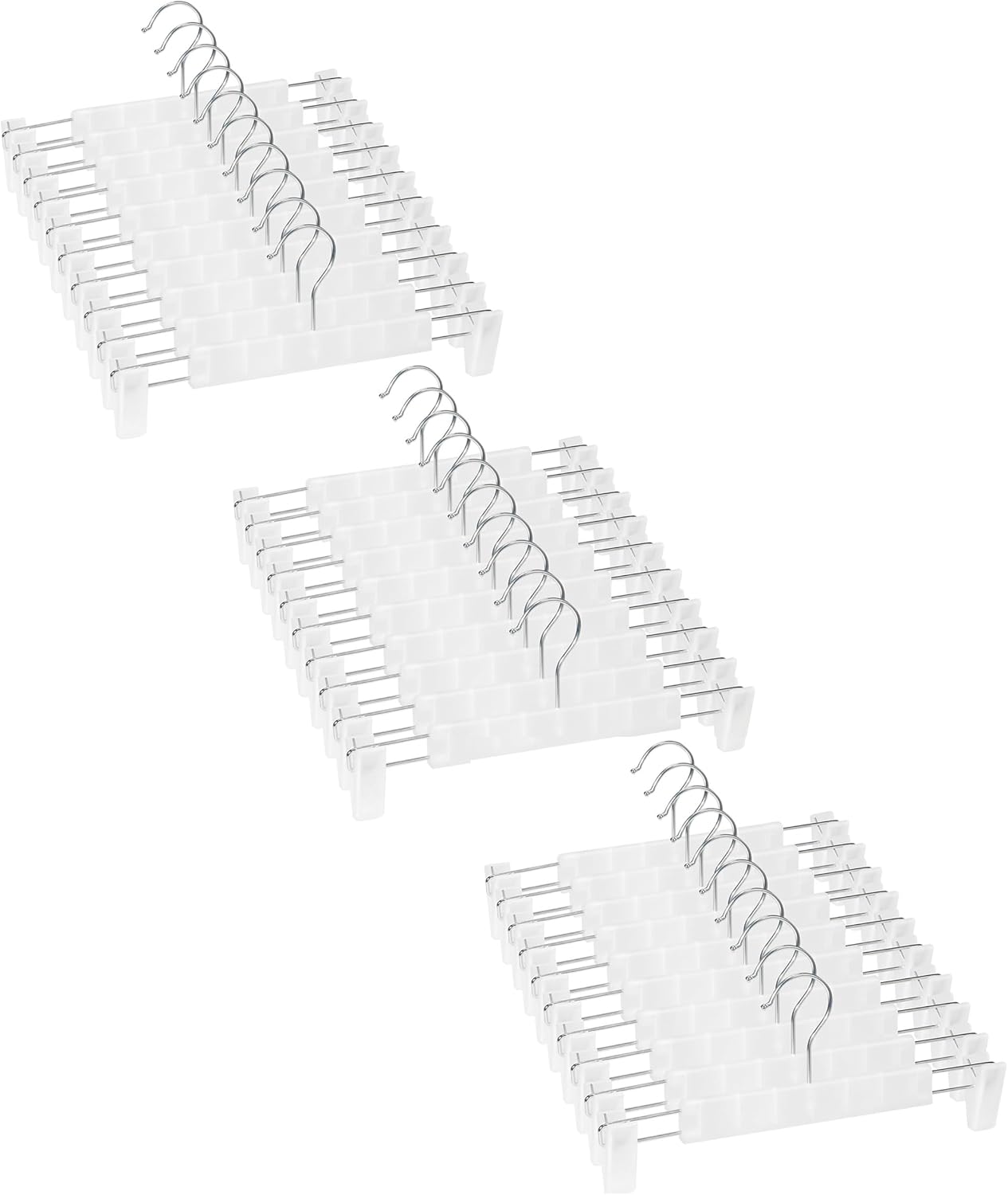 Вешалки для брюк с зажимами, вешалки для юбок, крючки, вращающиеся на 360°. Экономящие место вешалки для брюк, юбок, одежды, джинсов. 30Pack