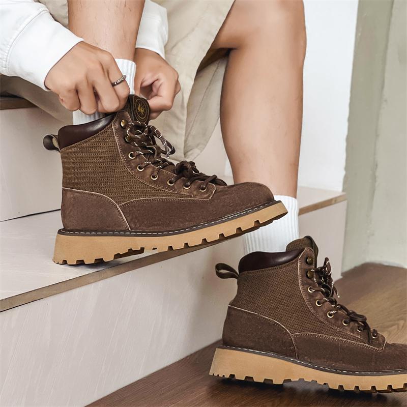 Fashion Thick soled casual men's boots Trendy Designer  Styles Leisure Outdoor Fashion Party Autumn Winter Daily genuine leather Shoes