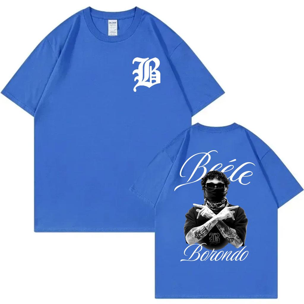T-shirts Graphiques Double Face Rapper Beele Unisexes Hip Hop Vintage Manches Courtes Mode d'Été Décontractés T-shirts en Coton
