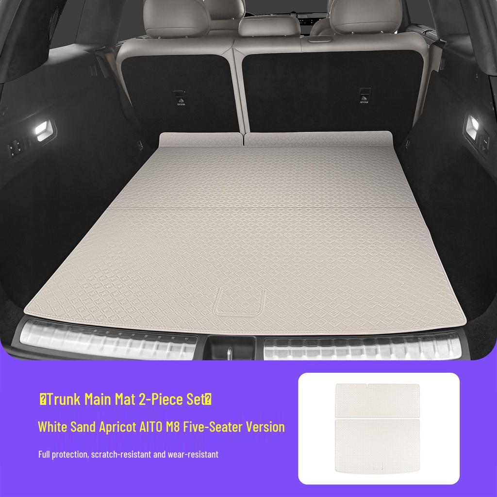 AITO M8 Trunk Mat: 3D Leather Protective Cover with Full Coverage, Tail Box Mat Decoration Accessory.
