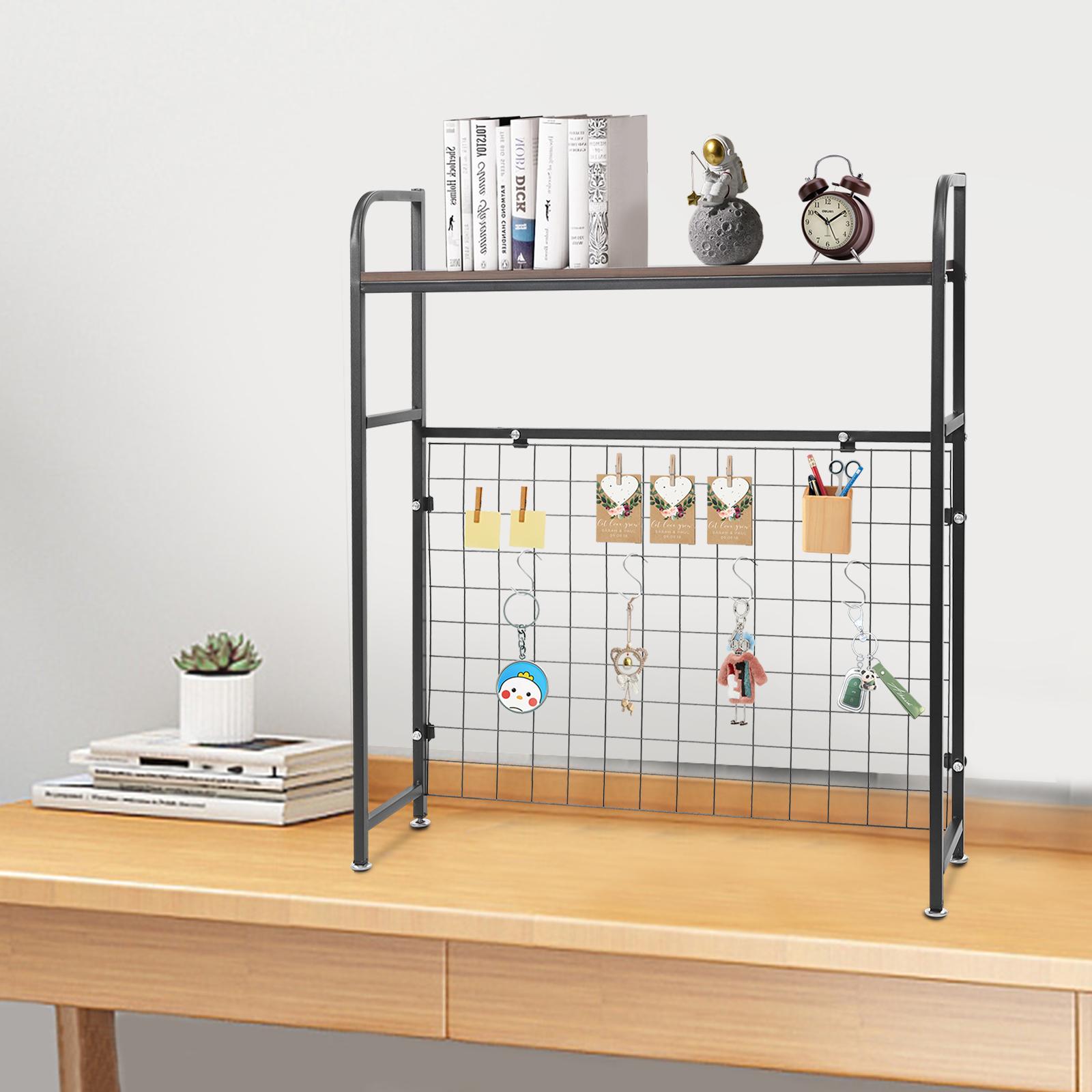 75см Книжная полка для рабочего стола из ДСП, Черная прямоугольная полка-органайзер для офиса, гостиной