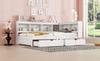 Daybed, 90 X 200 Cm, Sofa Bed, Day Bed with Two Drawers, with Socket and 2 USB Ports, Bed with Slatted Frame (without Mattress), Chipboard, White