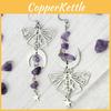 Amethyst Silver Moon Shape Earring With Asymmetric Design For Women Fashion Jewelry