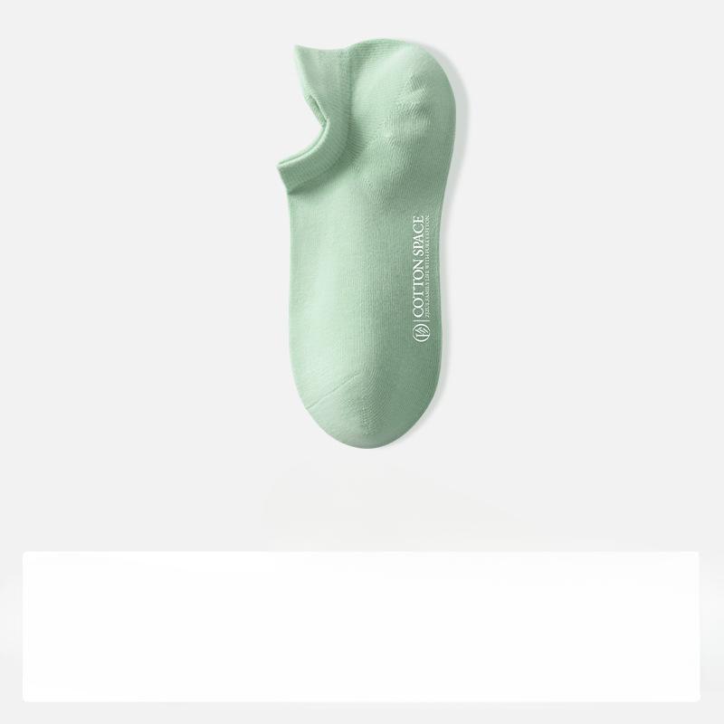 

Женские летние тонкие хлопковые дезодорирующие, не скатывающиеся, невидимые короткие носки-лодочки 1 pair зелёный