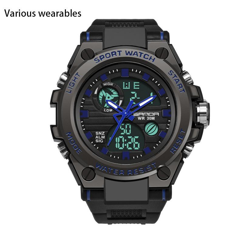 Trendy and Personalized Men's Electronic Watch Outdoor Sports Waterproof Luminous Watch Multi-functional Male and Female Student Watch