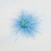 Colorful Crystal Flower Ostrich Feather Brooch for Stage Performance