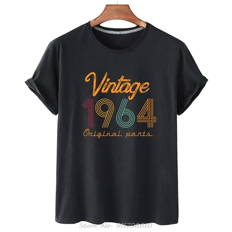 Oversized Birthday Anniversary T-shirts 1964 1974 1984 Family Party Cotton T Shirt Short Sleeve Tshirt Vintage Tee Gift Clothes
