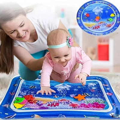 Infinno Aufblasbare Bauchlage-Matte Premium Baby Spielmatte Aufblasbares Wasserkissen Interaktives Babyspielzeug zur sensorischen Entwicklung