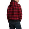 Polo Ralph Lauren Plaid Pile Fleece Hoodie With Logo Embroidery Men Hoodies Red MNPOKNI16823-211