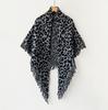 Tassel Knitted Triangular Shawl Leopard Print Autumn And Winter Wool Blended Warm Scarf Premium Neck Cape