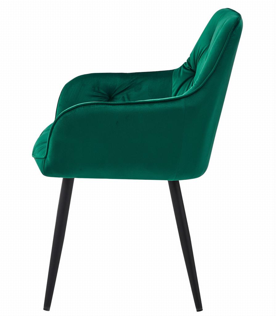 Jork Chair - Dark Green Velvet / Black Legs X 2