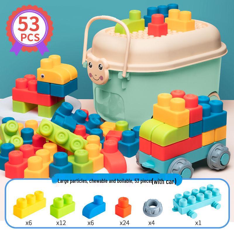 Large Soft Rubber Baby Building Blocks - Safe for 1-2 Year-Olds