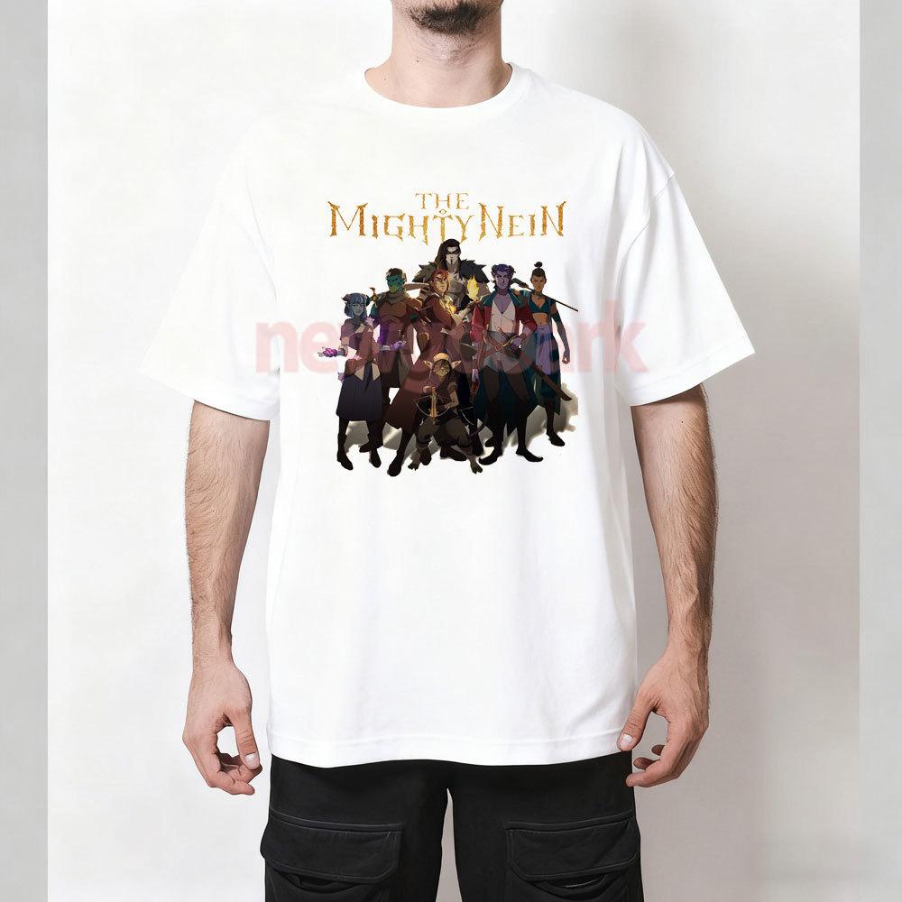 

Comedy Animation The Mighty Nein Adventure Printed Tshirt Woman Man Vintage Fashion Cartoon Cotton T Shirts Classic Shortsleev S